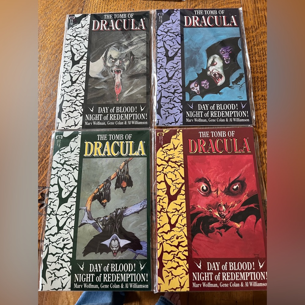 Complete Set of 4 epic 1991 The Tomb of Dracula Comic/graphic Book Set